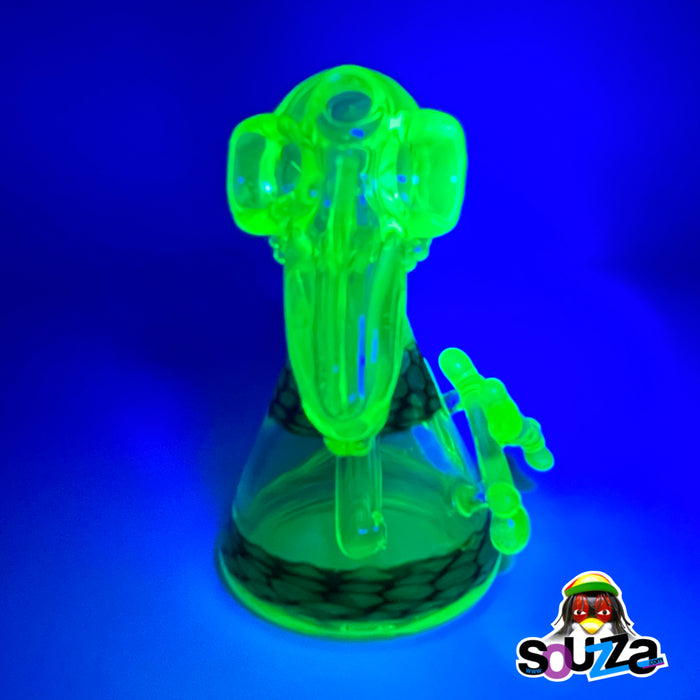 Chameleon Glass Dino Skeleton UV Rig Water Pipe (Piece of the Day-One of a Kind)