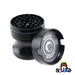 Green Monkey Chacma Zinc Herb Grinder with Ashtray in the color black with the top off