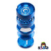 Green Monkey Chacma Zinc Herb Grinder with Ashtray in the color blue disassembled view