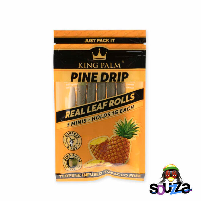 5 Pack, King Palm Mini Pre-Roll Wraps/Cones - Multiple Flavors