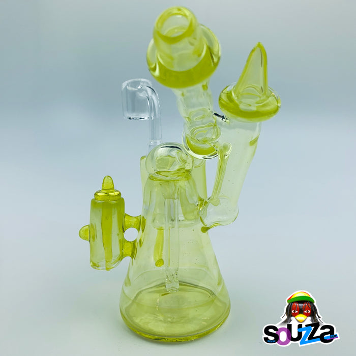 Tri Pawd Glassworks Multi-Colored Hand Blown Rig - Solar Flare & Roswell