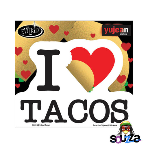 4.5"x3.5" I Heart Taco's by Evil Kid Sticker