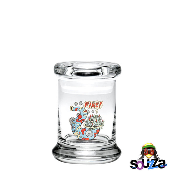 'Fire!' Glass Jar with rubber gasket seal by 420 Science Size Extra Small