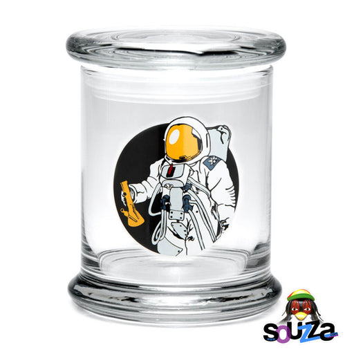 420 Science "Spaceman" design Glass Pop-Top Stash Jar Size Large