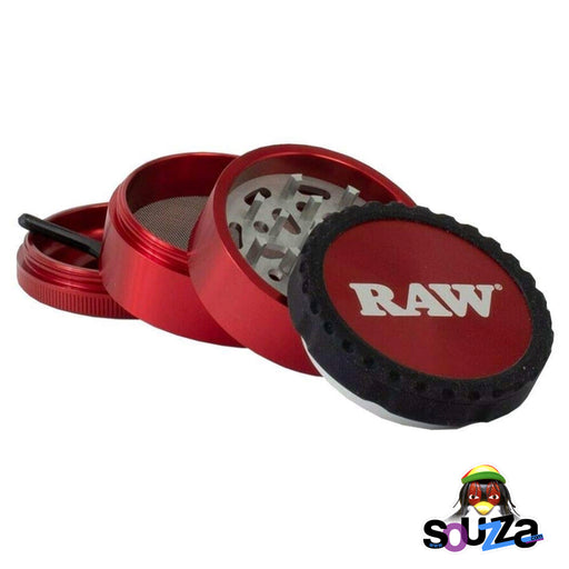 Raw Life Modular Rebuildable Grinder 2.5" - Red Opened into 4 pieces