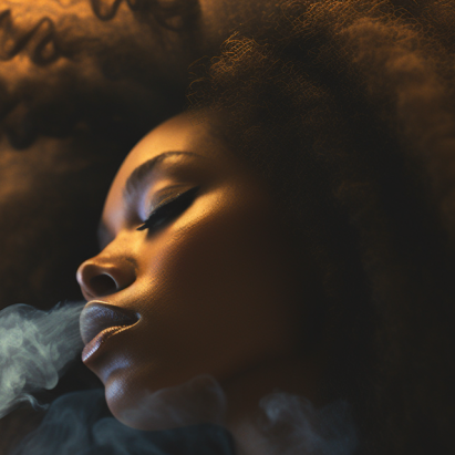 Beautiful woman inhaling the future of vaporizers