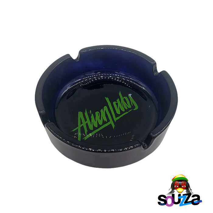 Alien Labs Black Glass Ashtray Top View 