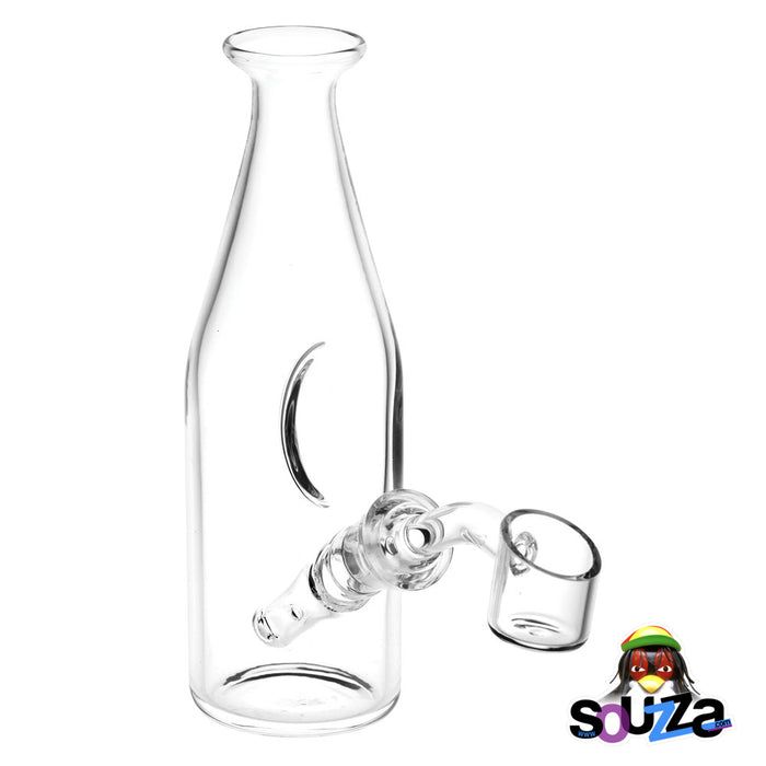Bottle Style Glass Rig w/ Angle Cut Banger | 6.25" | 14mm F