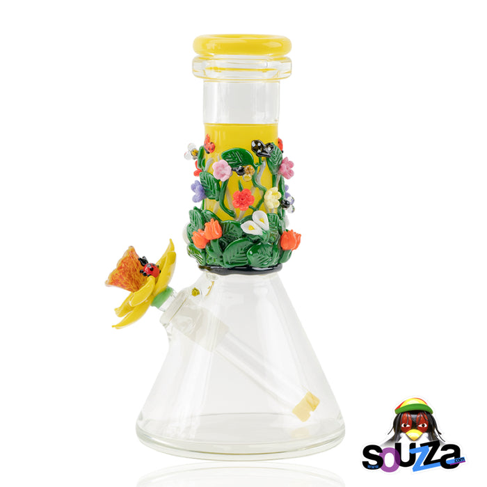 Empire Glassworks Yellow Flower Baby Beaker Water Pipe