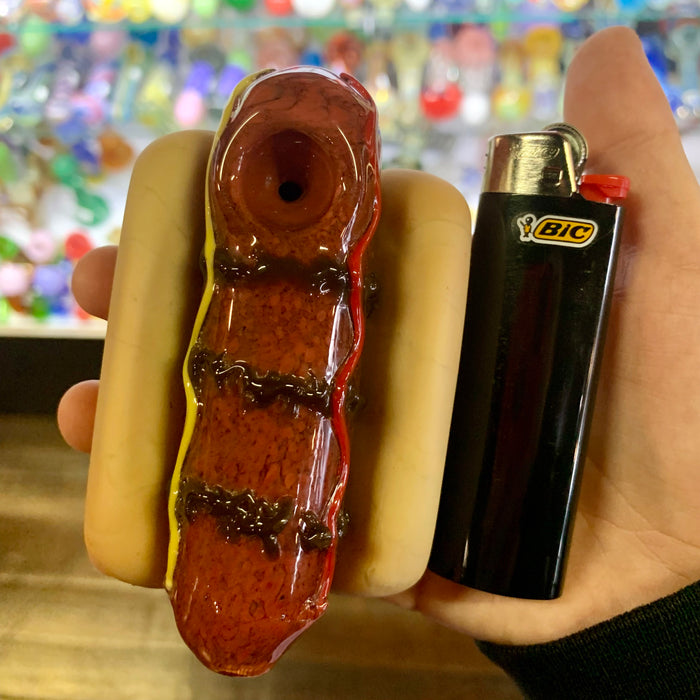 Empire Glassworks Hot Dog Hand Pipe With Bic Lighter