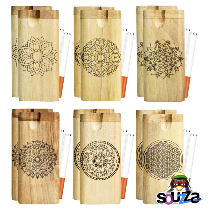 Engraved Wood Smoke Stopper Dugout - Multiple Designs