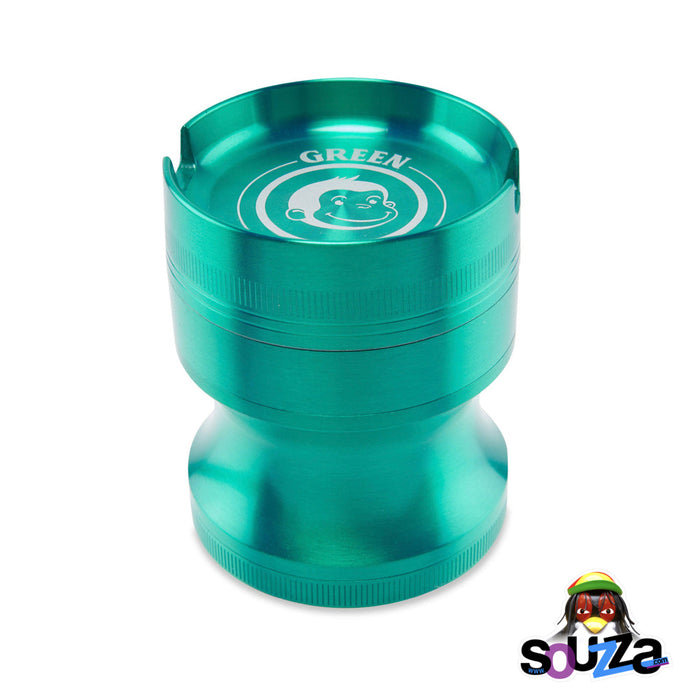 Green Monkey Chacma Zinc Herb Grinder with Ashtray in the color green 