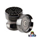 Green Monkey Chacma Zinc Herb Grinder with Ashtray in the color gunmetal with the top off