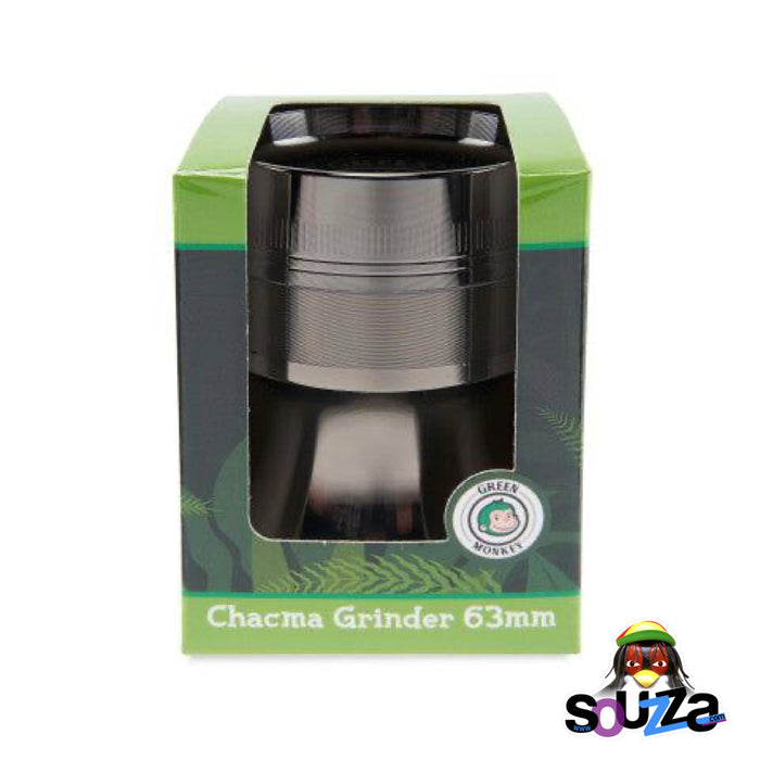 Green Monkey Chacma Zinc Herb Grinder with Ashtray in the color gunmetal in the box