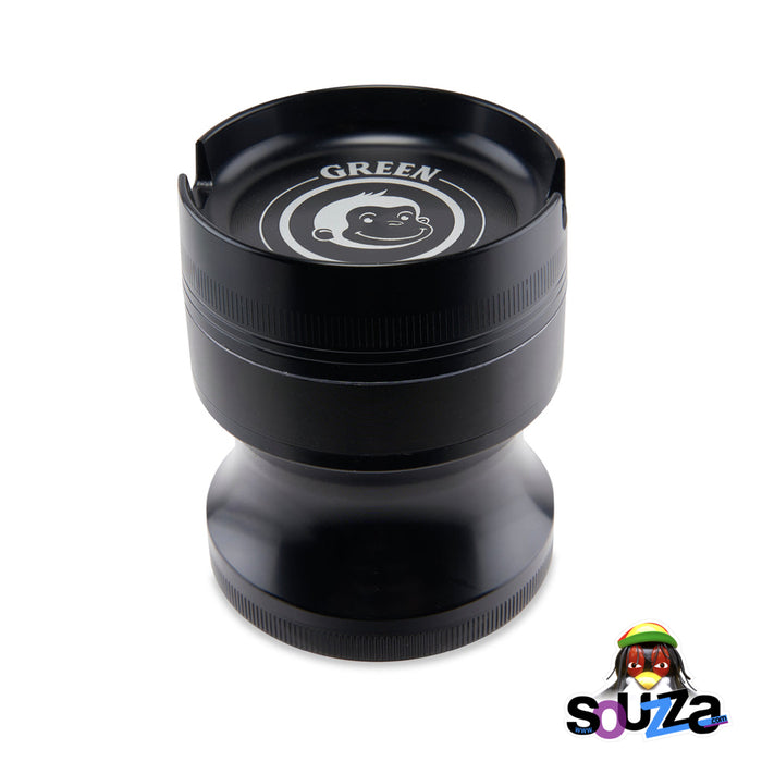 Green Monkey Chacma Zinc Herb Grinder with Ashtray in the color black 