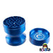 Green Monkey Chacma Zinc Herb Grinder with Ashtray in the color blue with the top off