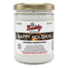 Jar of Oh Buddy coconut apricot wax candle with a gold lid on a white background