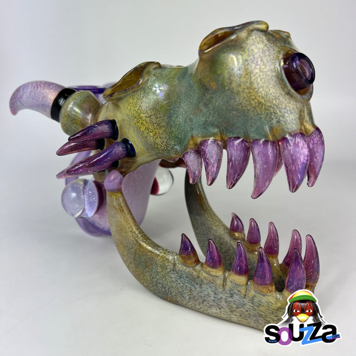 Hicdogg #1 Heady Dragon Skull Worked Water Pipe
