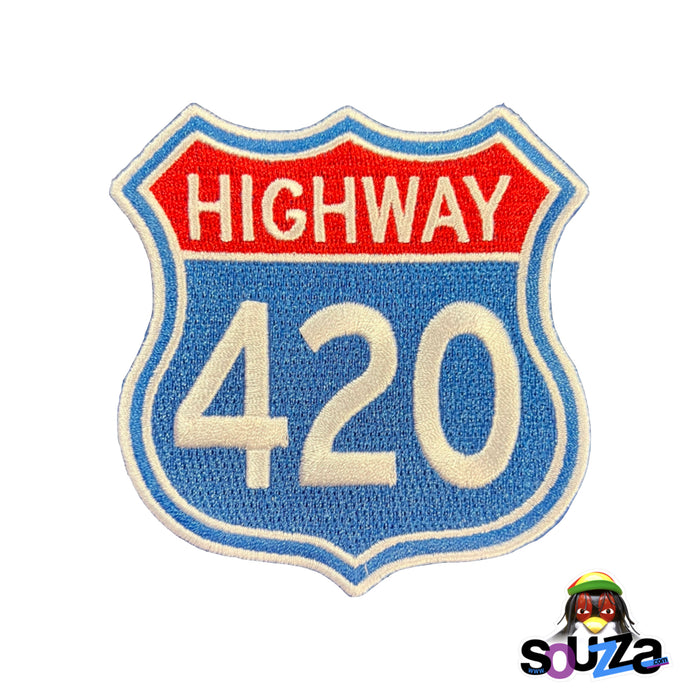 Highway 420 Embroidered Iron-On Patch