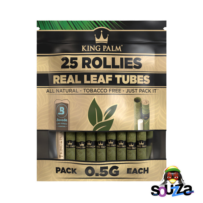 25 Pack, King Palm Pre-Roll Wraps/Cones - Multiple Sizes