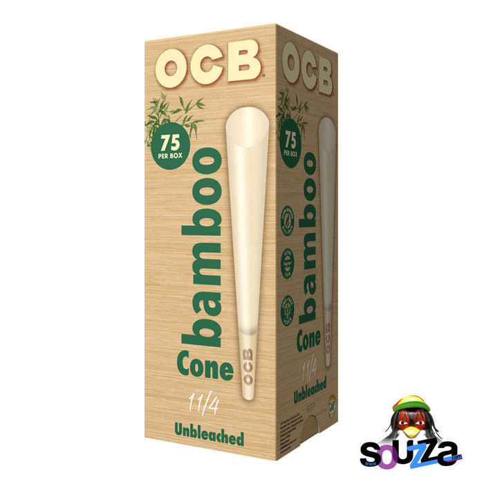 OCB Pre-Rolled Cones Mini Tower | 1 ¼" Bamboo 75 Pack