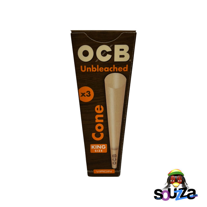 OCB Unbleached Cones King Size pack of 3 cones
