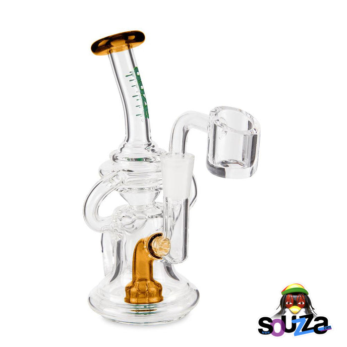 Sea Sand Amber Ooze Surge Mini Recycler Dab Rig Front View