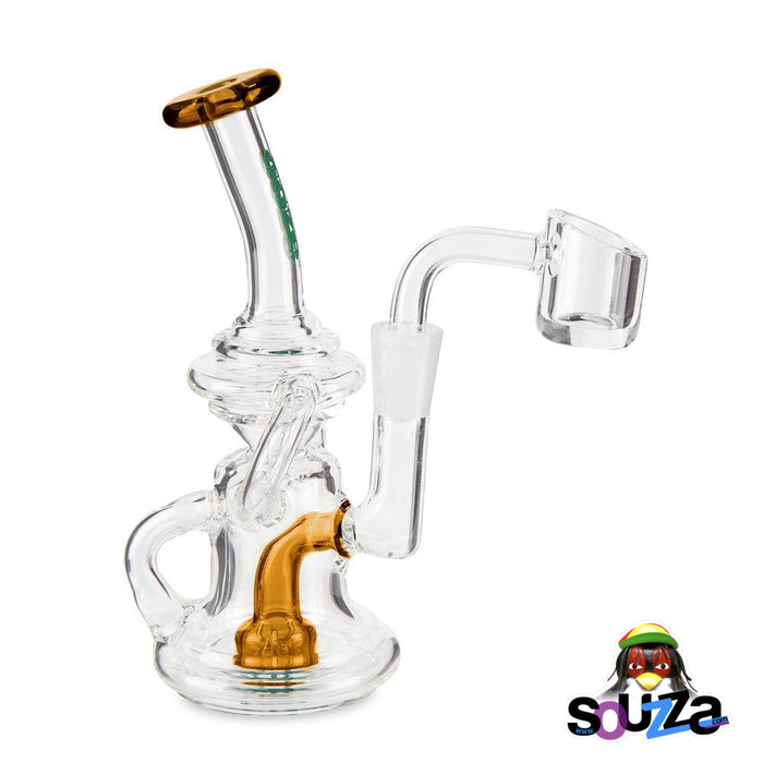 Sea Sand Amber Ooze Surge Mini Recycler Dab Rig Side View