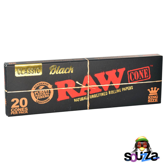 Raw Black King Size Pre-Rolled Cones - Multiple Amounts