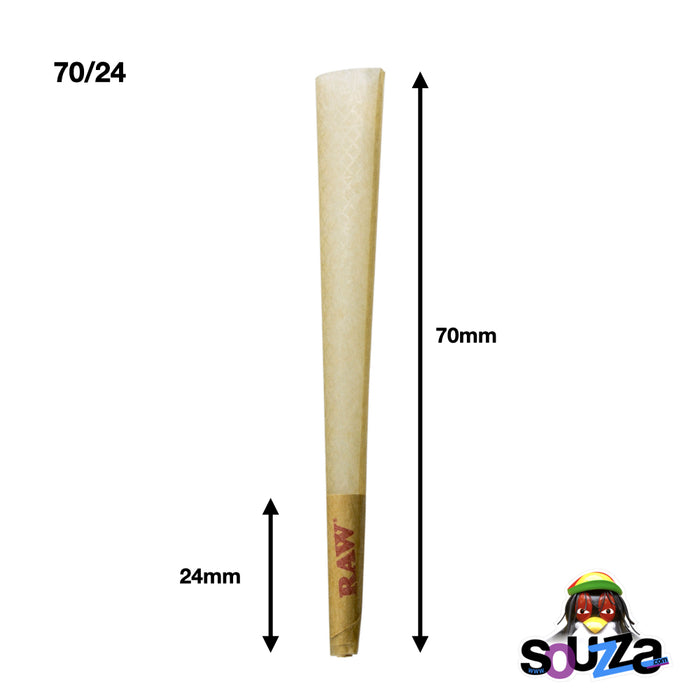 Raw Classic Single Size Cones, 20 Pack - Choose Your Size