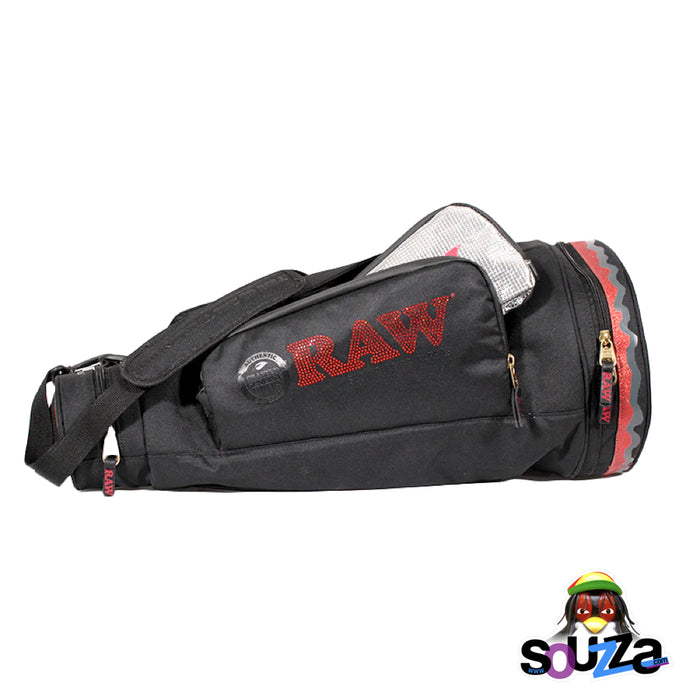 Raw Black Raw Cone Duffel Bag showing inside Removable Pouch