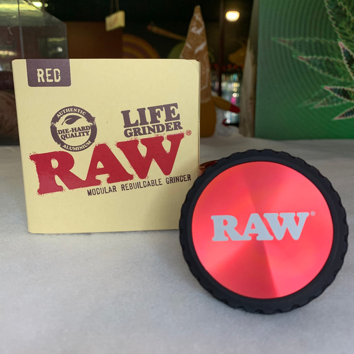 Raw Life Modular Rebuildable Grinder 2.5" Red Top View 