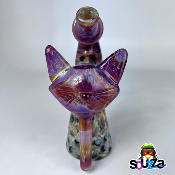 Rhythm Glass and CiCiKittyGlass Collaboration Recycler Rig with Bear Quartz Banger