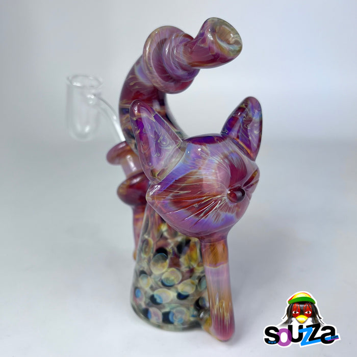 Rhythm Glass and CiCiKittyGlass Collaboration Recycler Rig with Bear Quartz Banger