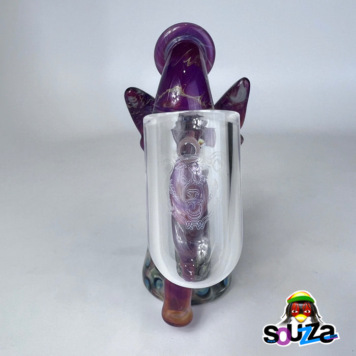 Rhythm Glass and CiCiKittyGlass Collaboration Recycler Rig with Bear Quartz Banger