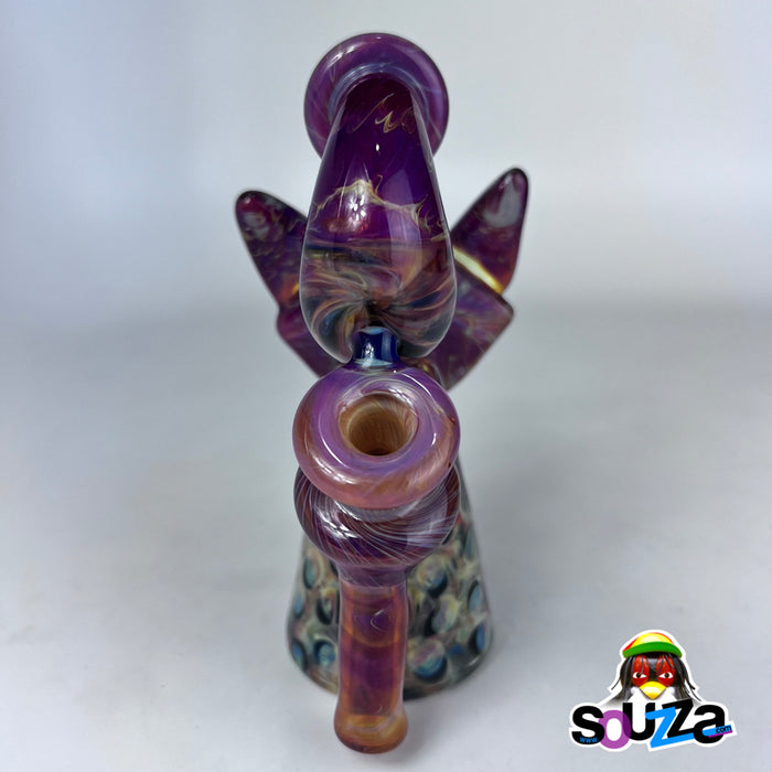 Rhythm Glass and CiCiKittyGlass Collaboration Recycler Rig with Bear Quartz Banger