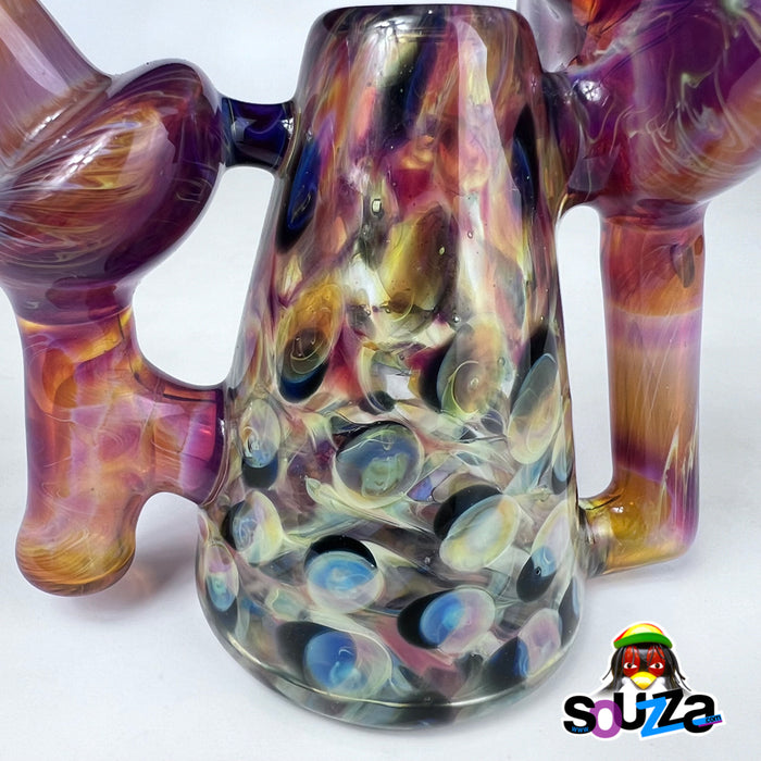 Rhythm Glass and CiCiKittyGlass Collaboration Recycler Rig with Bear Quartz Banger