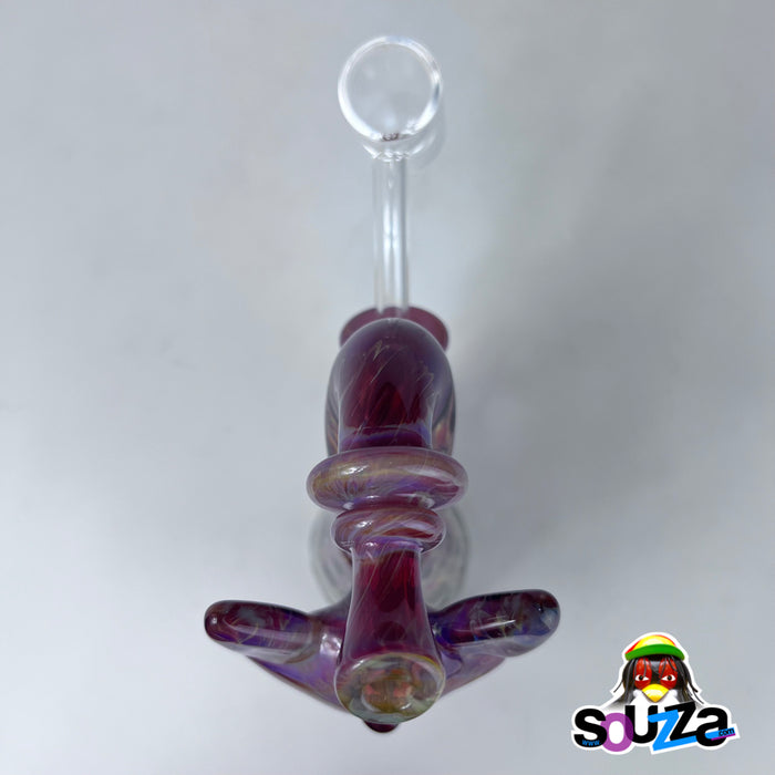 Rhythm Glass and CiCiKittyGlass Collaboration Recycler Rig with Bear Quartz Banger