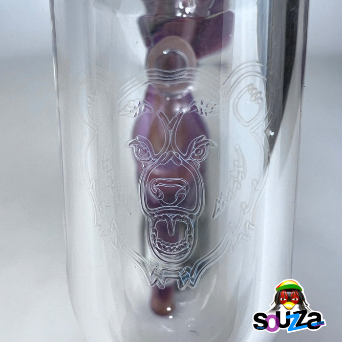 Rhythm Glass and CiCiKittyGlass Collaboration Recycler Rig with Bear Quartz Banger