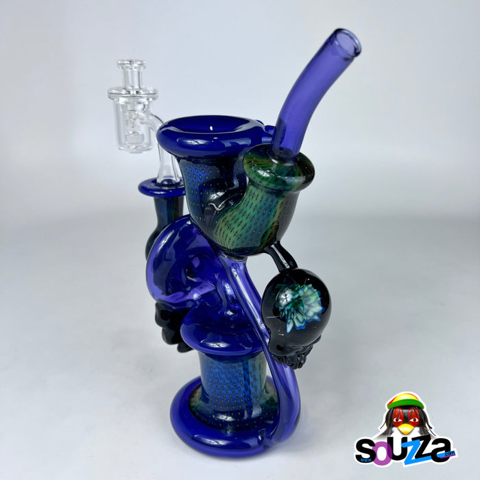 Rhythm Glass and Durin Glass Collaboration Stealie Recycler Rig with Pulsar Banger & Cap