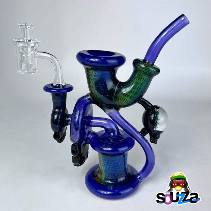 Rhythm Glass and Durin Glass Collaboration Stealie Recycler Rig with Pulsar Banger & Cap