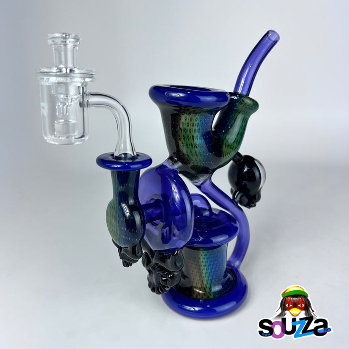 Rhythm Glass and Durin Glass Collaboration Stealie Recycler Rig with Pulsar Banger & Cap