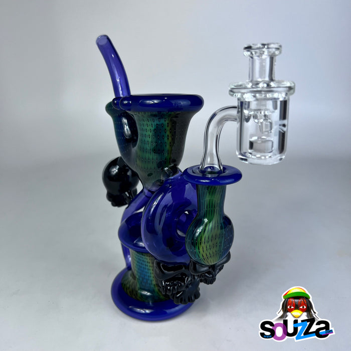 Rhythm Glass and Durin Glass Collaboration Stealie Recycler Rig with Pulsar Banger & Cap