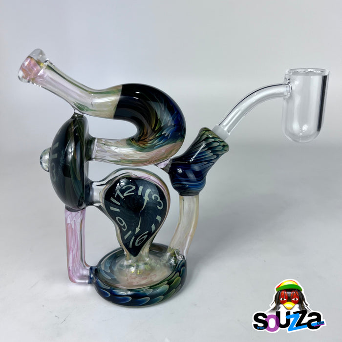 Rhythm Glass and Scoby Glass Collaboration, Glass Clock Recycler with Bear Quartz Banger