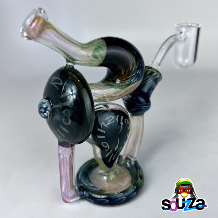 Rhythm Glass and Scoby Glass Collaboration, Glass Clock Recycler with Bear Quartz Banger