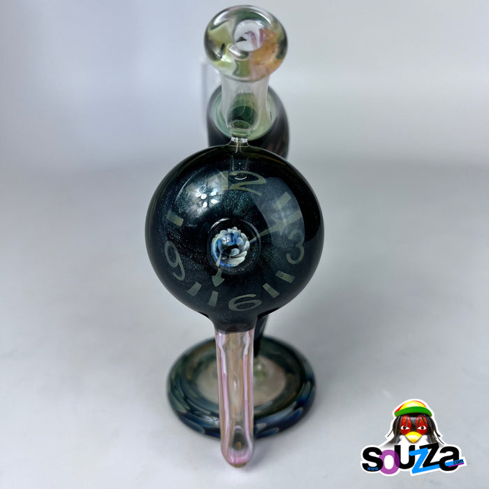 Rhythm Glass and Scoby Glass Collaboration, Glass Clock Recycler with Bear Quartz Banger