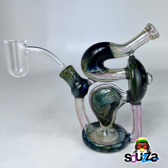 Rhythm Glass and Scoby Glass Collaboration, Glass Clock Recycler with Bear Quartz Banger