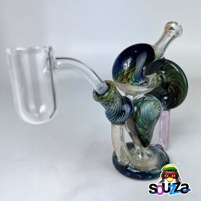 Rhythm Glass and Scoby Glass Collaboration, Glass Clock Recycler with Bear Quartz Banger