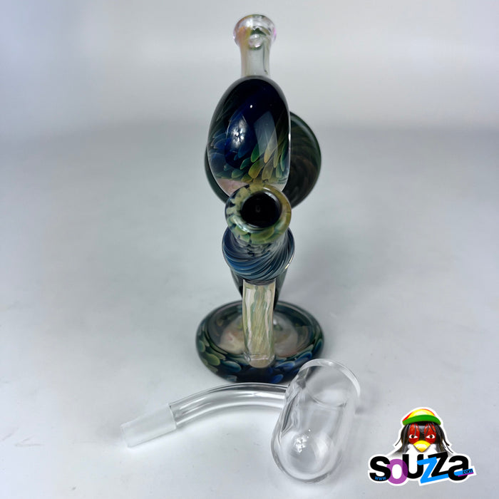 Rhythm Glass and Scoby Glass Collaboration, Glass Clock Recycler with Bear Quartz Banger