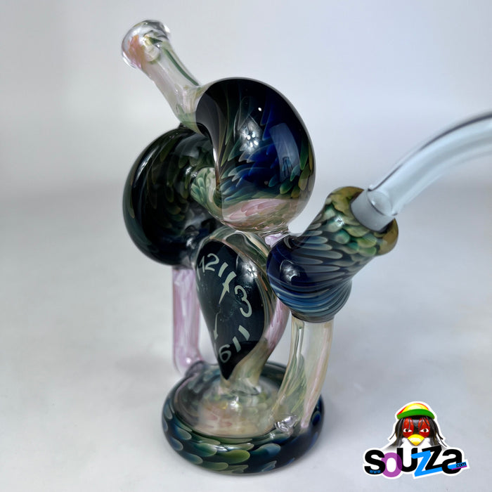 Rhythm Glass and Scoby Glass Collaboration, Glass Clock Recycler with Bear Quartz Banger